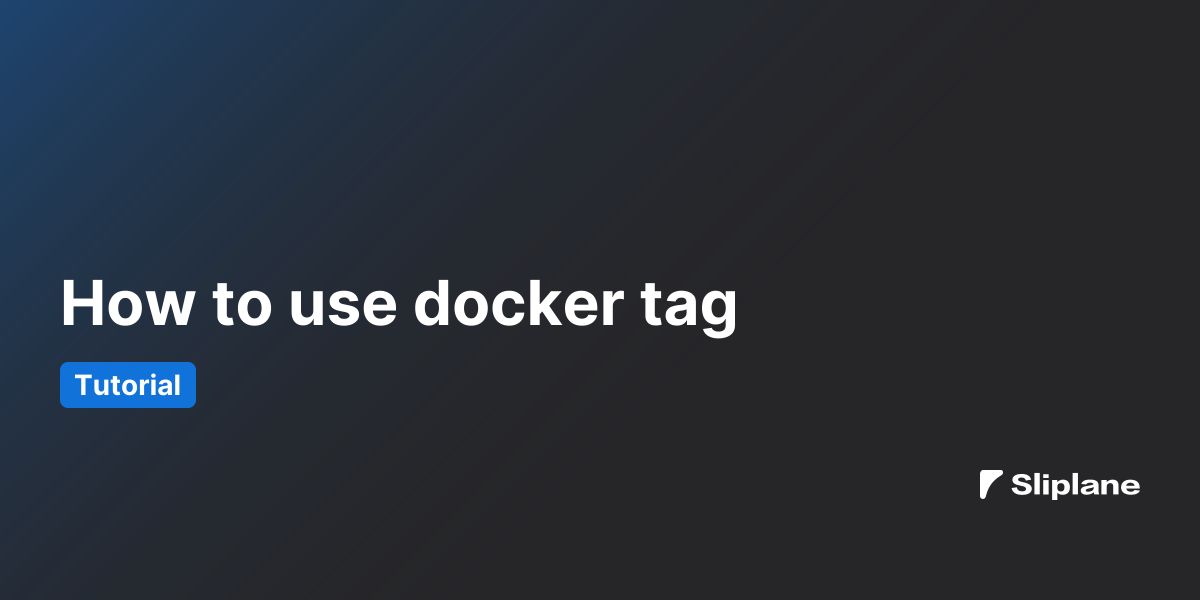 How to use docker tag